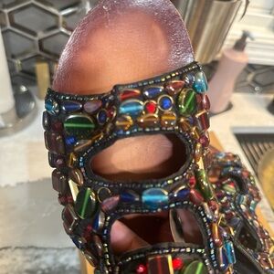 Free People Black Sandals Chic and Comfortable